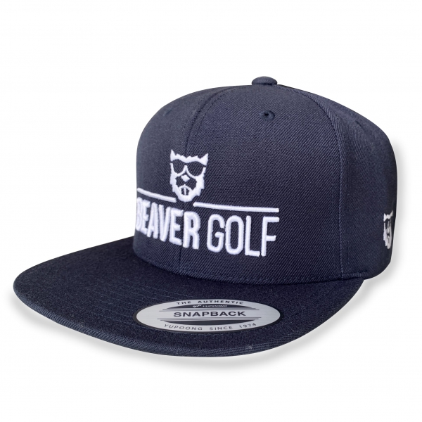 BEAVER CAP Premium Flat Snapback (Navy)