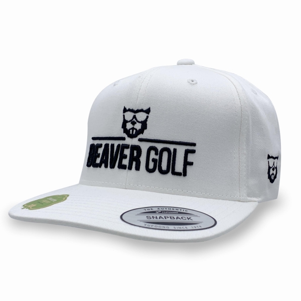 BEAVER CAP Premium Flat Snapback (White)