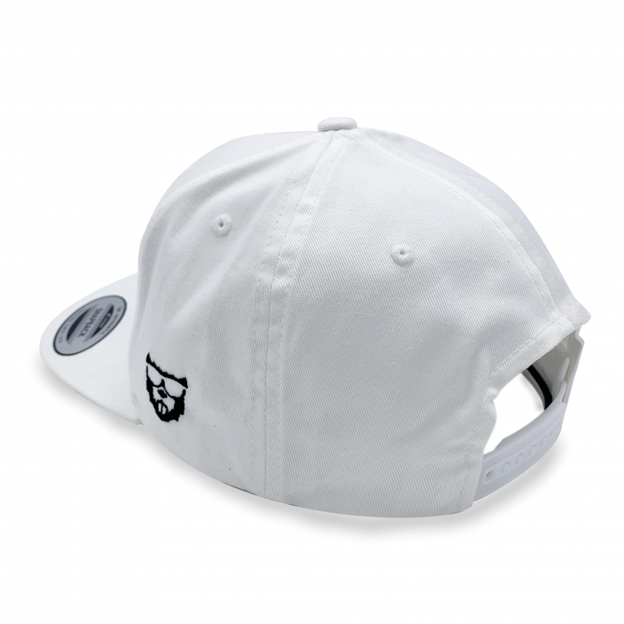 BEAVER CAP Premium Flat Snapback (Blanc)