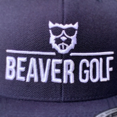 BEAVER CAP Premium Flat Snapback (Navy)