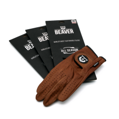 BEAVER GOLF Golfhandschuh ALL SEASON ULTRA SeasonPack (3x) 'Cognac Brown'